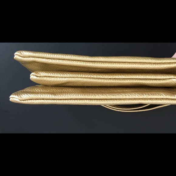 Gold Faux Leather Wristlet - Picture 2 of 5